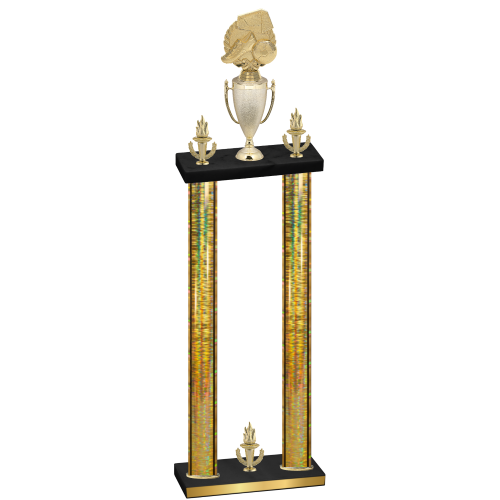 Double Gold Glacier Victory Soccer Trophy