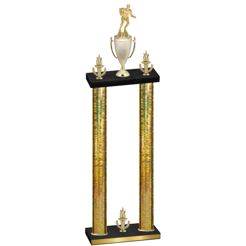 Double Gold Glacier Victory Rugby Trophy