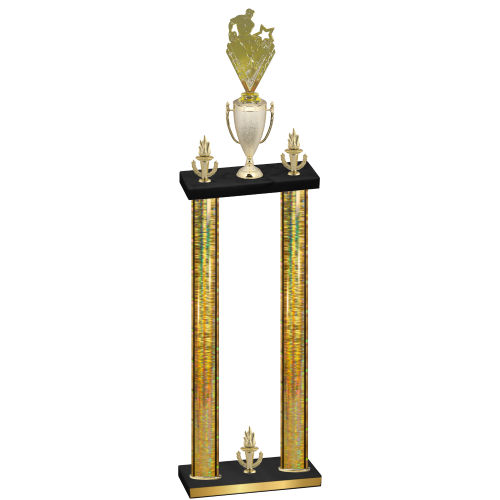Double Gold Glacier Victory Rugby Trophy