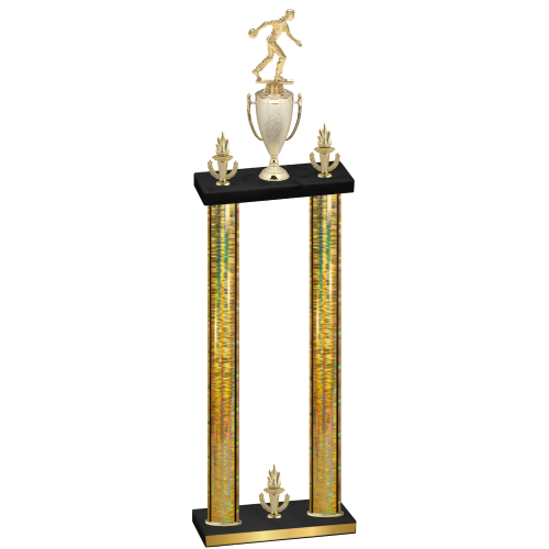 Double Gold Glacier Victory Bowling Trophy