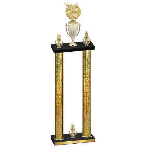 Double Gold Glacier Victory Bowling Trophy