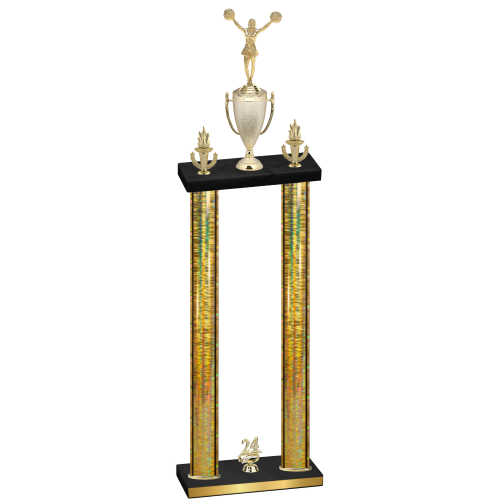 Double Gold Glacier Year Cheerleading Trophy