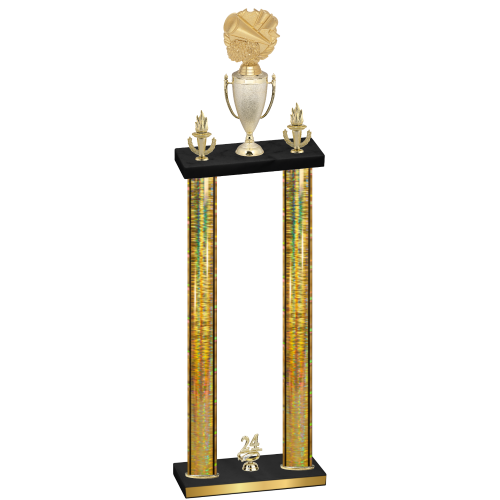 Double Gold Glacier Year Cheerleading Trophy