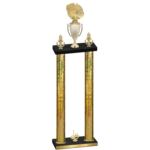 Double Gold Glacier First Place Basketball Trophy