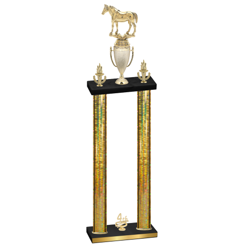 Double Gold Glacier Fourth Place Horses Trophy