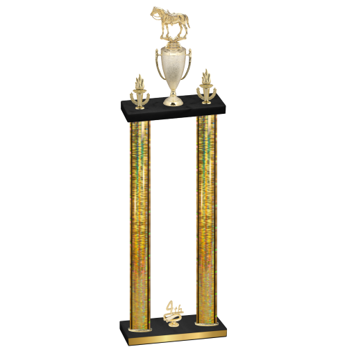 Double Gold Glacier Fourth Place Horses Trophy