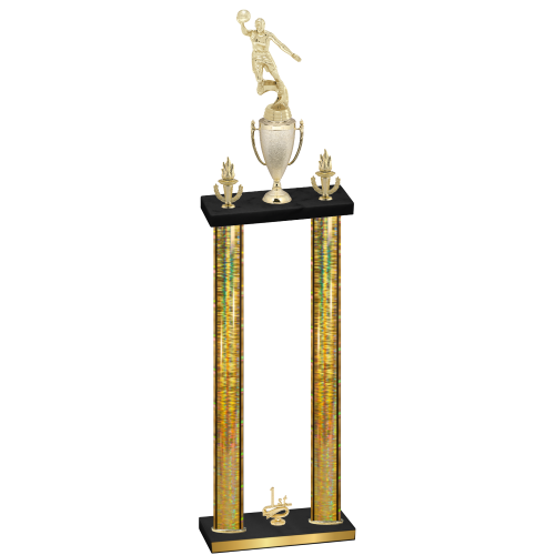 Double Gold Glacier First Place Basketball Trophy