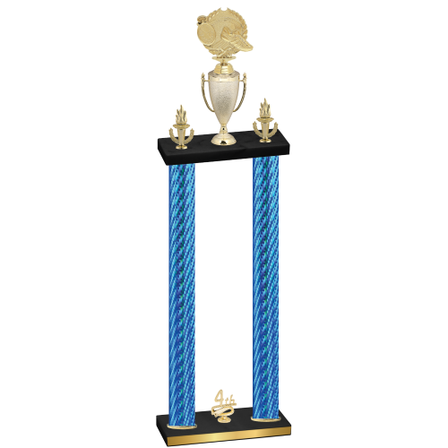 Double Blue Carbon Fiber Fourth Place Running Trophy