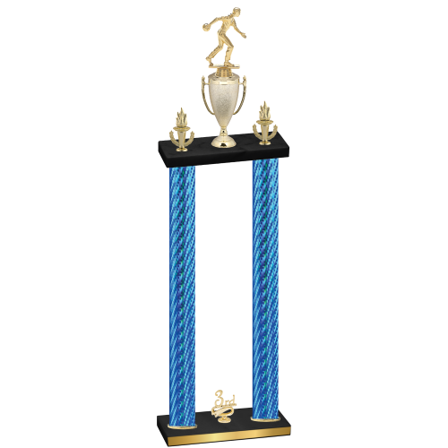Double Blue Carbon Fiber Third Place Bowling Trophy
