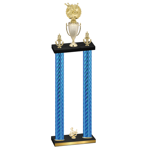 Double Blue Carbon Fiber Third Place Bowling Trophy