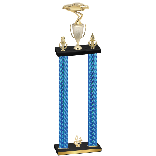 Double Blue Carbon Fiber Fourth Place Cars Trophy