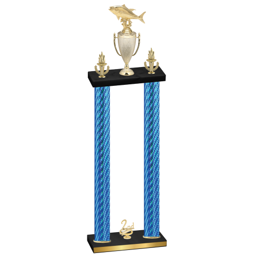 Double Blue Carbon Fiber Second Place Fishing Trophy