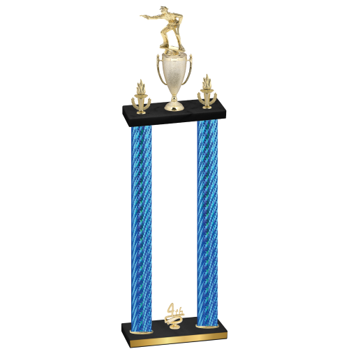 Double Blue Carbon Fiber Fourth Place Shooter Trophy
