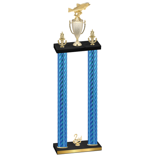 Double Blue Carbon Fiber Second Place Fishing Trophy