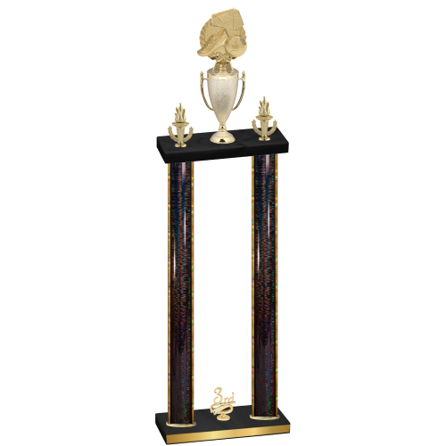 Double Black Glacier Third Place Soccer Trophy