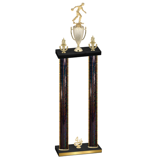 Double Black Glacier Fourth Place Bowling Trophy