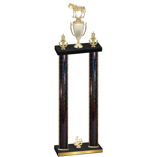 Double Black Glacier Fourth Place Horses Trophy