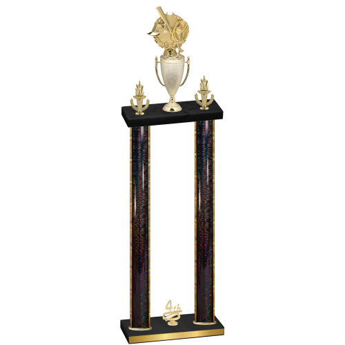 Double Black Glacier Fourth Place Baseball Trophy