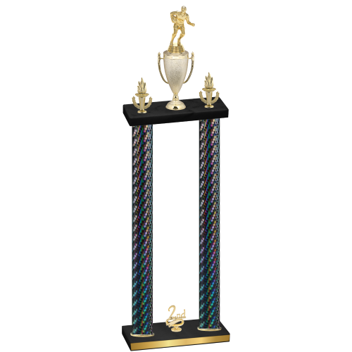 Double Black Carbon Fiber Second Place Rugby Trophy