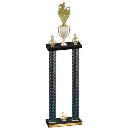 Double Black Carbon Fiber Second Place Rugby Trophy