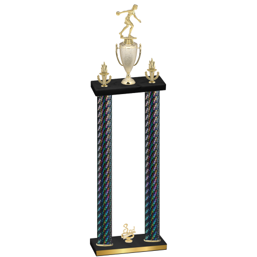 Double Black Carbon Fiber Third Place Bowling Trophy