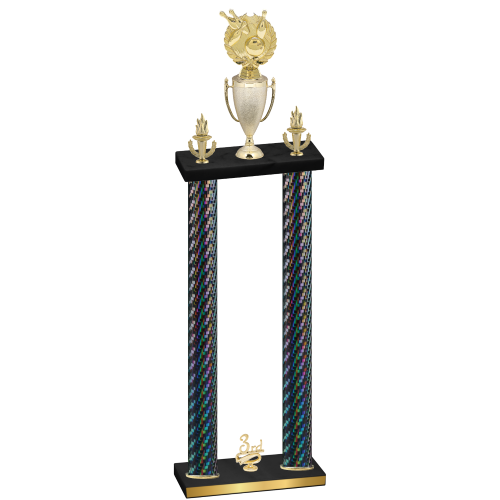 Double Black Carbon Fiber Third Place Bowling Trophy