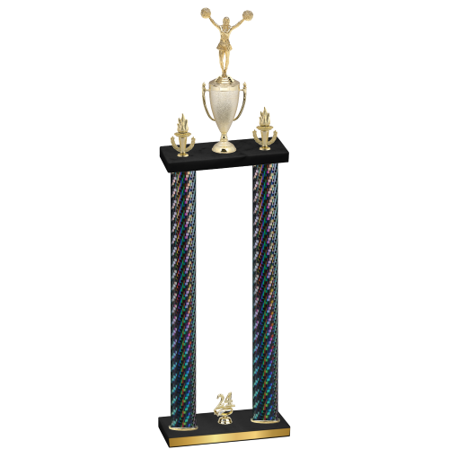 Double Black Carbon Fiber Year Cheerleading Trophy