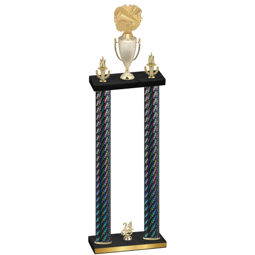 Double Black Carbon Fiber Year Cheerleading Trophy