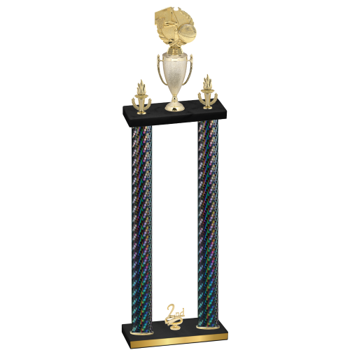 Double Black Carbon Fiber Second Place Basketball Trophy