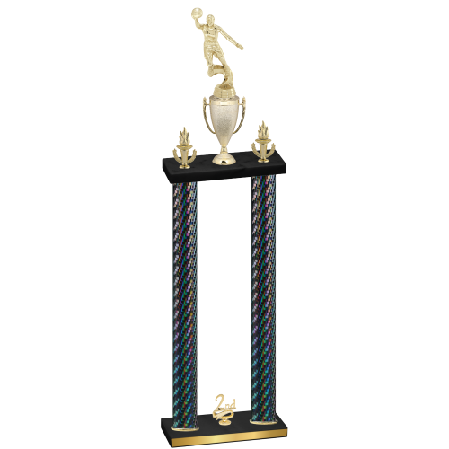 Double Black Carbon Fiber Second Place Basketball Trophy