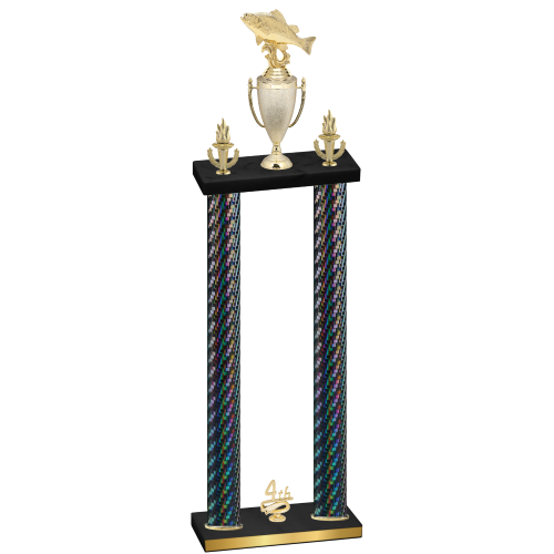 Double Black Carbon Fiber Fourth Place Fishing Trophy