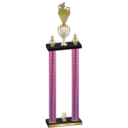 Double Pink Carbon Fiber Year Rugby Trophy