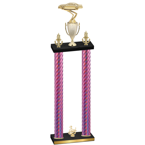 Double Pink Carbon Fiber Third Place Cars Trophy