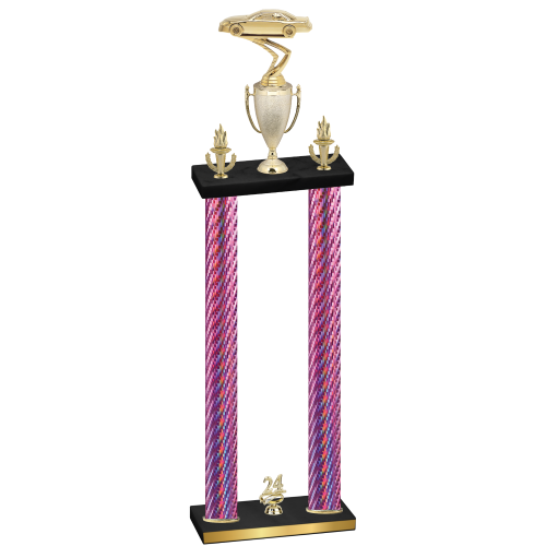Double Pink Carbon Fiber Year Cars Trophy