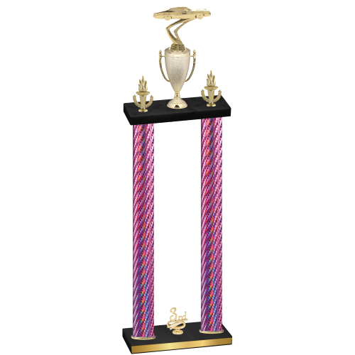 Double Pink Carbon Fiber Third Place Cars Trophy