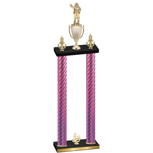 Double Pink Carbon Fiber Fourth Place Holiday Trophy