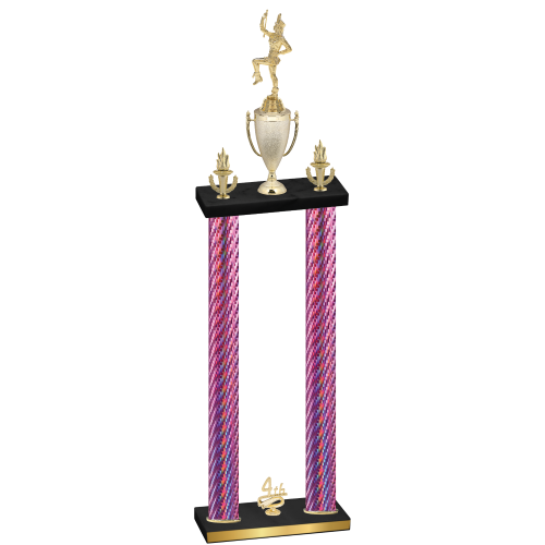 Double Pink Carbon Fiber Fourth Place Majorette Trophy