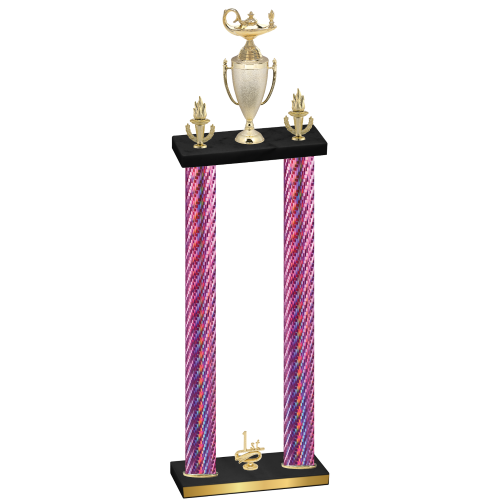Double Pink Carbon Fiber First Place Academics Trophy