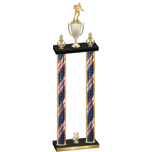 Double Flag USA Year Rugby Trophy