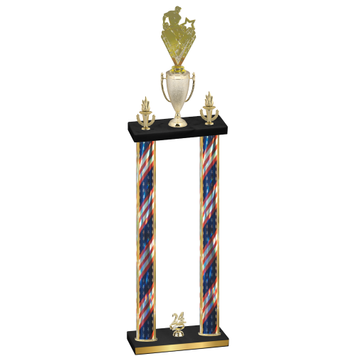 Double Flag USA Year Rugby Trophy