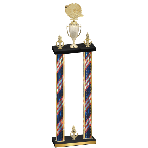 Double Flag USA Victory Running Trophy