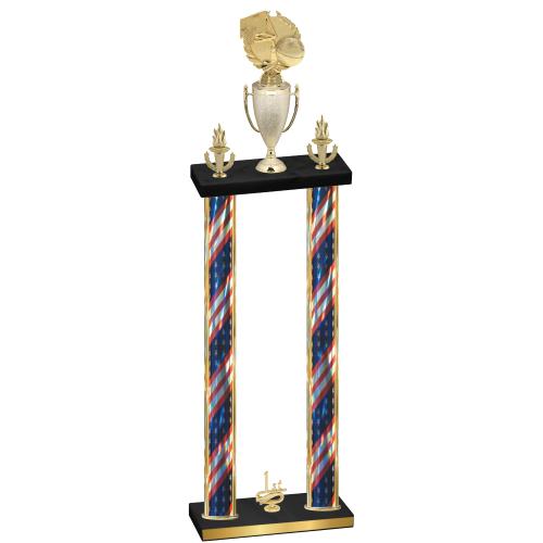 Double Flag USA First Place Basketball Trophy