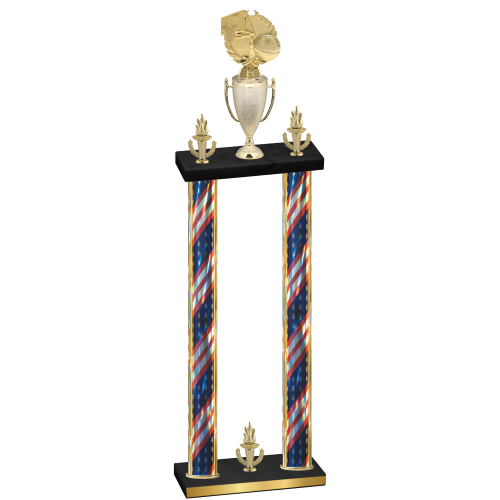 Double Flag USA Victory Basketball Trophy