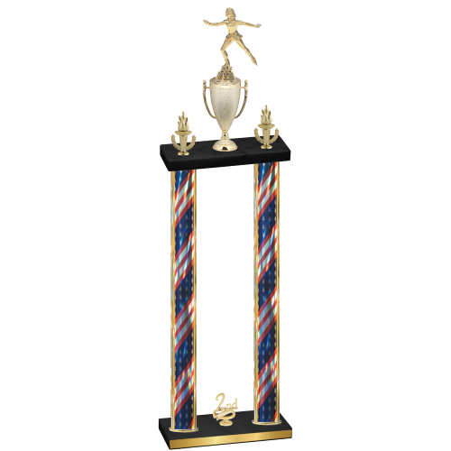 Double Flag USA Second Place Skater Trophy