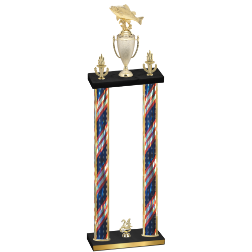 Double Flag USA Year Fishing Trophy