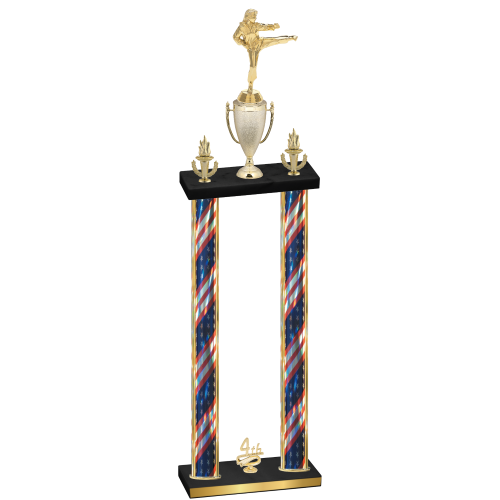 Double Flag USA Fourth Place Karate Trophy