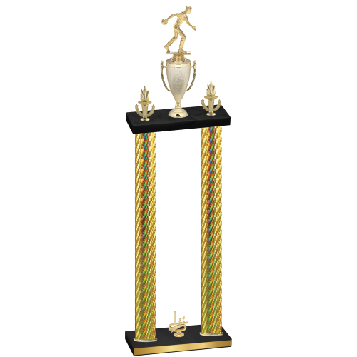 Double Gold Carbon Fiber First Place Bowling Trophy