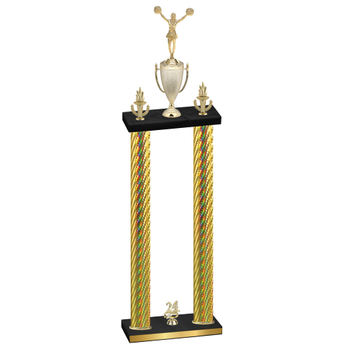 Double Gold Carbon Fiber Year Cheerleading Trophy