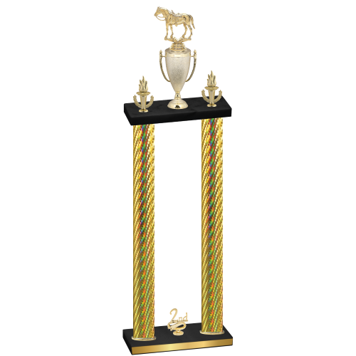 Double Gold Carbon Fiber Second Place Horses Trophy