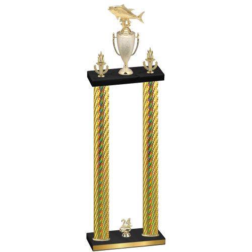 Double Gold Carbon Fiber Year Fishing Trophy